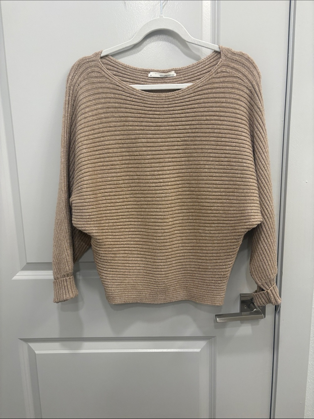 Anthropologie Ribbed Scoopneck Sweater - Taupe